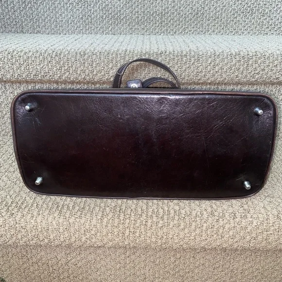 Coach hamptons maddison suede leaterh carryall satchel - Picture 8 of 11